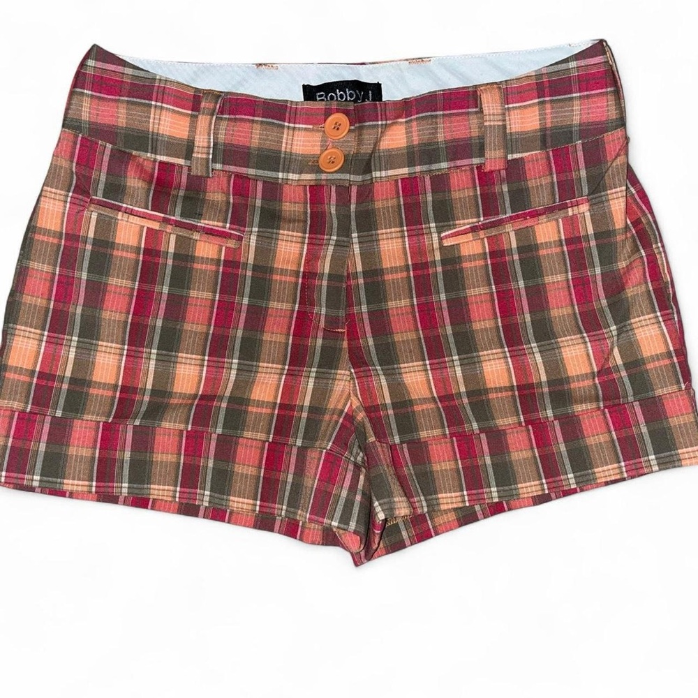 Bobby Women's Plaid Shorts - Red and Brown